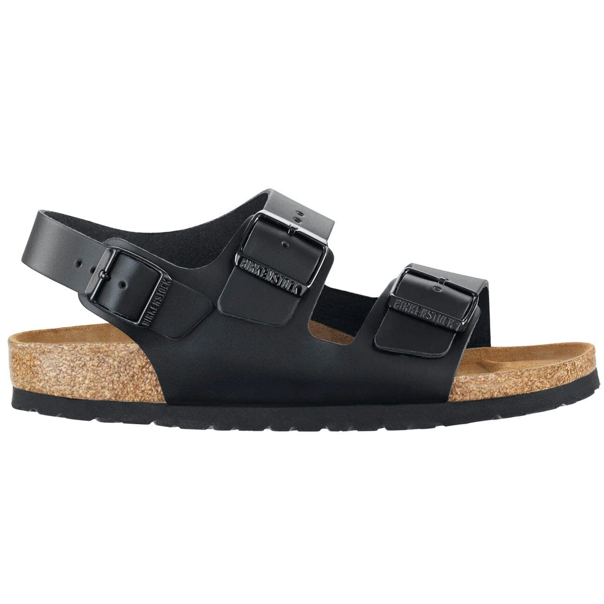 Birkenstock Milano Smooth Leather Regular Fit Black Sandals Birkenstock Classic 