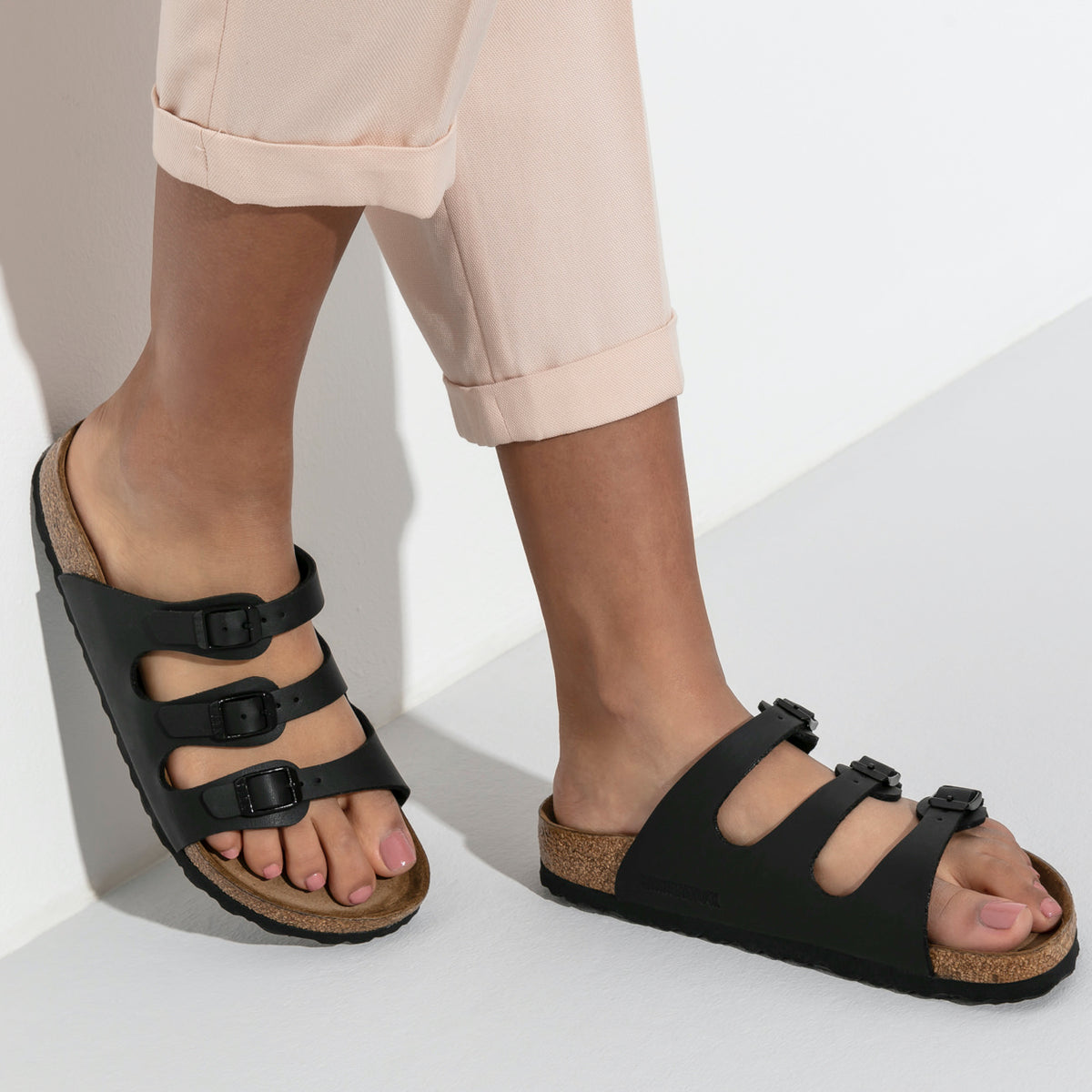Birkenstock Classic Florida Soft Footbed Birko-Flor Regular Fit Black