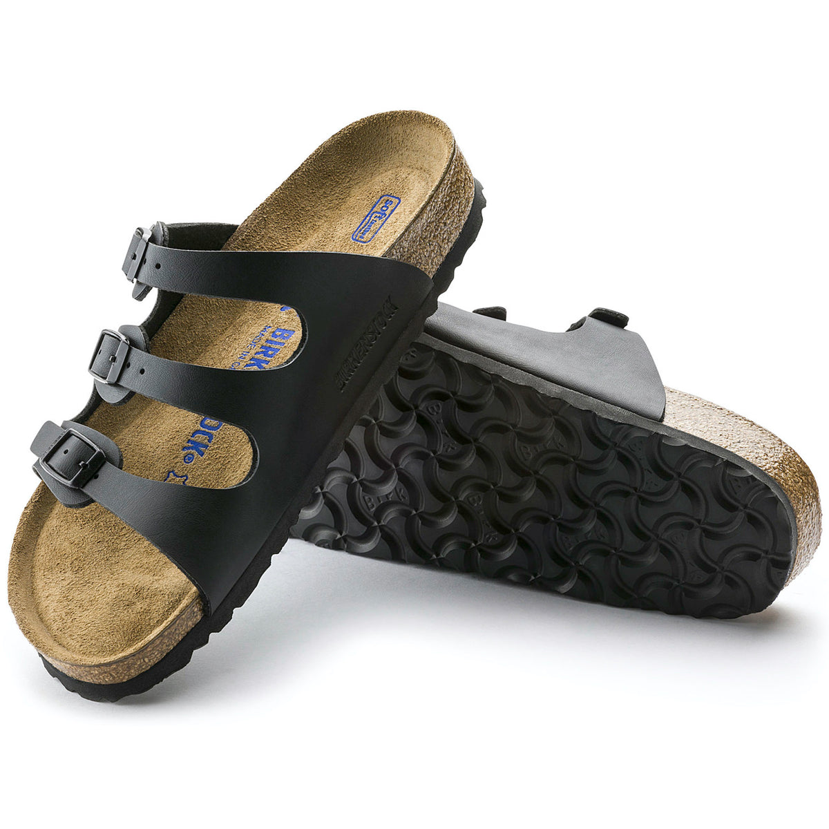 Birkenstock Classic Florida Soft Footbed Birko-Flor Regular Fit Black
