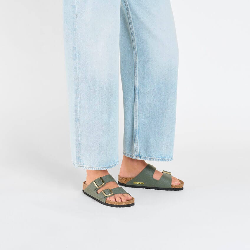 Birkenstock Arizona Soft Birki Vegan Thyme Synthetic Regular Fit Sandals Birkenstock Vegan 