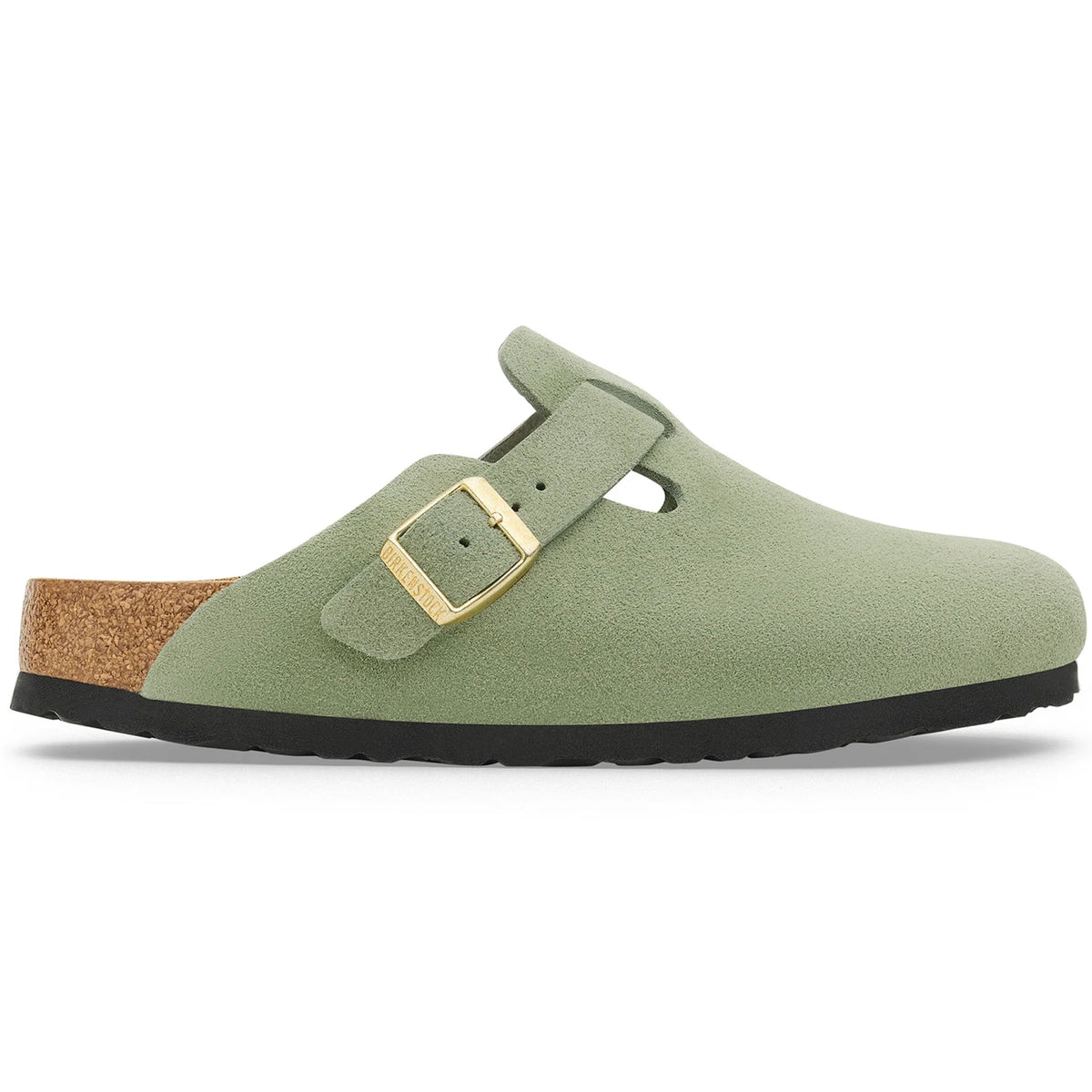 Boston Suede Leather Soft Footbed Narrow Fit Green Tea