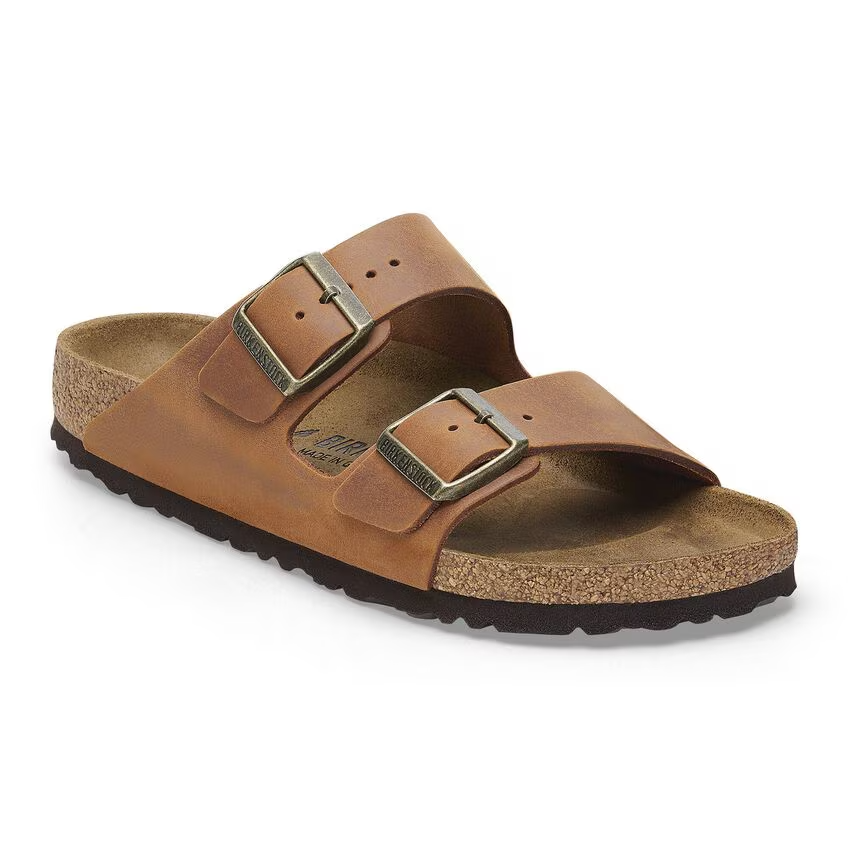 Arizona Oiled Leather Sandals Cognac Regular Fit