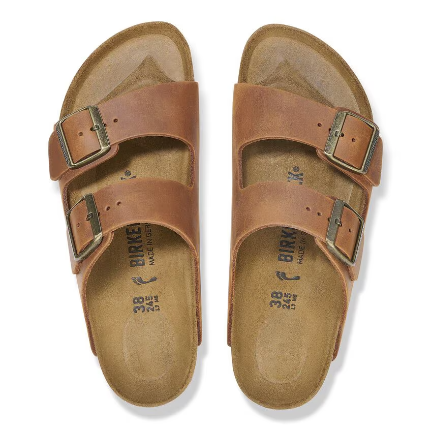 Arizona Oiled Leather Sandals Cognac Regular Fit