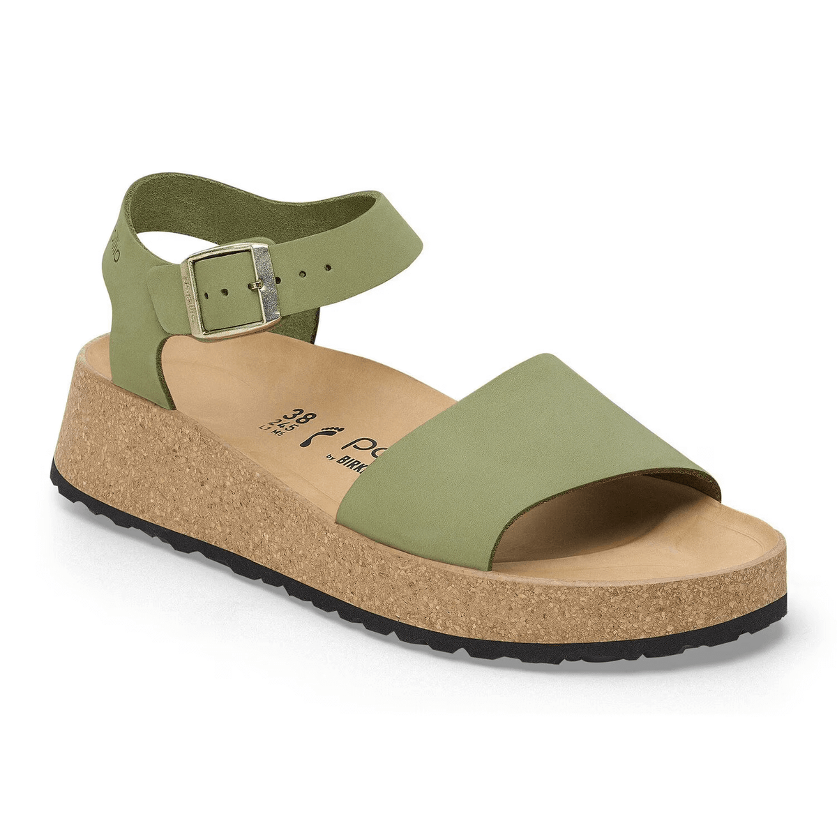 Glenda Nubuck Leather Narrow Fit Green Tea