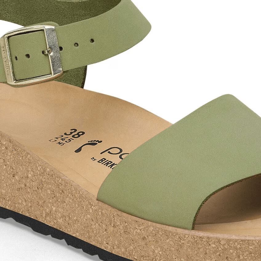 Glenda Nubuck Leather Narrow Fit Green Tea