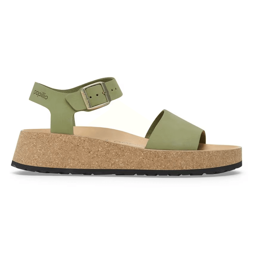 Glenda Nubuck Leather Narrow Fit Green Tea