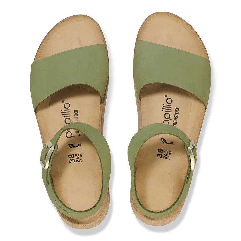 Glenda Nubuck Leather Narrow Fit Green Tea