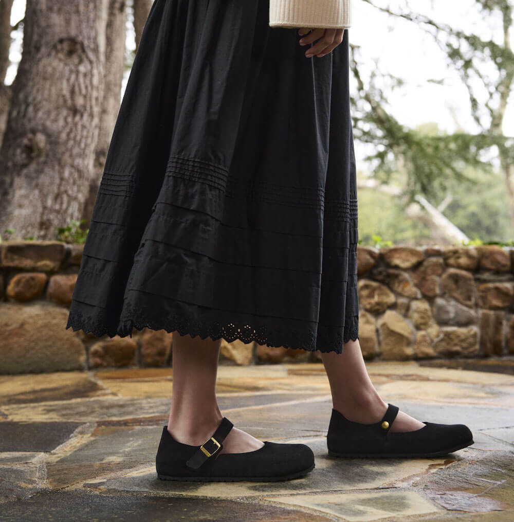 Birkenstock Shoes Mantova Suede Leather Narrow Fit Black