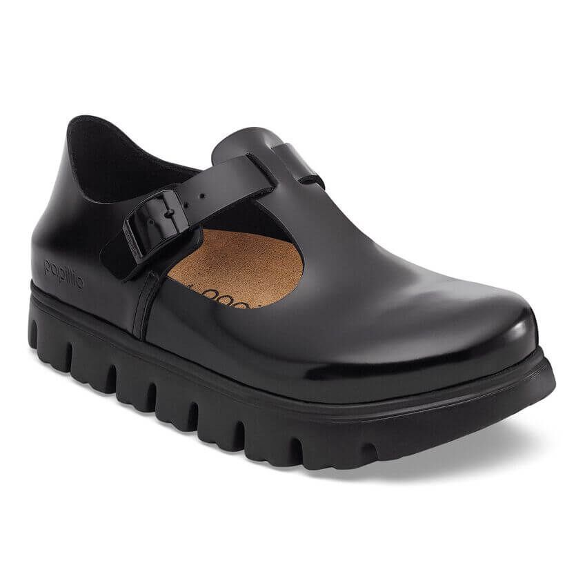 Birkenstock Seasonal Paris Chunky Smooth Leather Narrow Fit Black