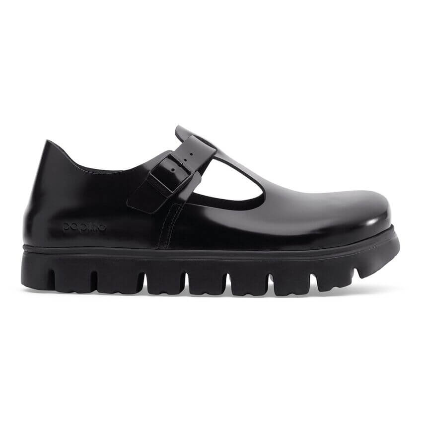 Birkenstock Seasonal Paris Chunky Smooth Leather Narrow Fit Black
