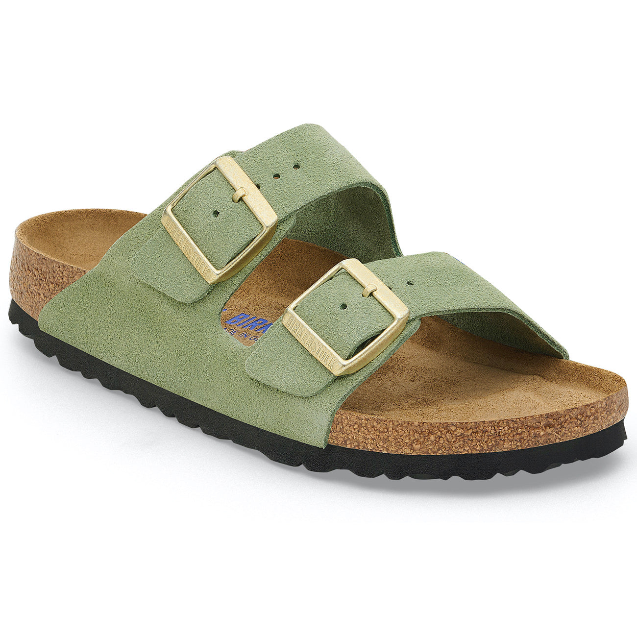 Arizona Suede Leather Soft Footbed Narrow Fit Green Tea