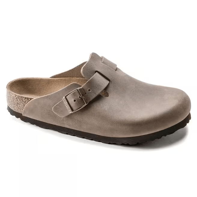 Birkenstock Boston Narrow Fit Natural Leather Tobacco Brown