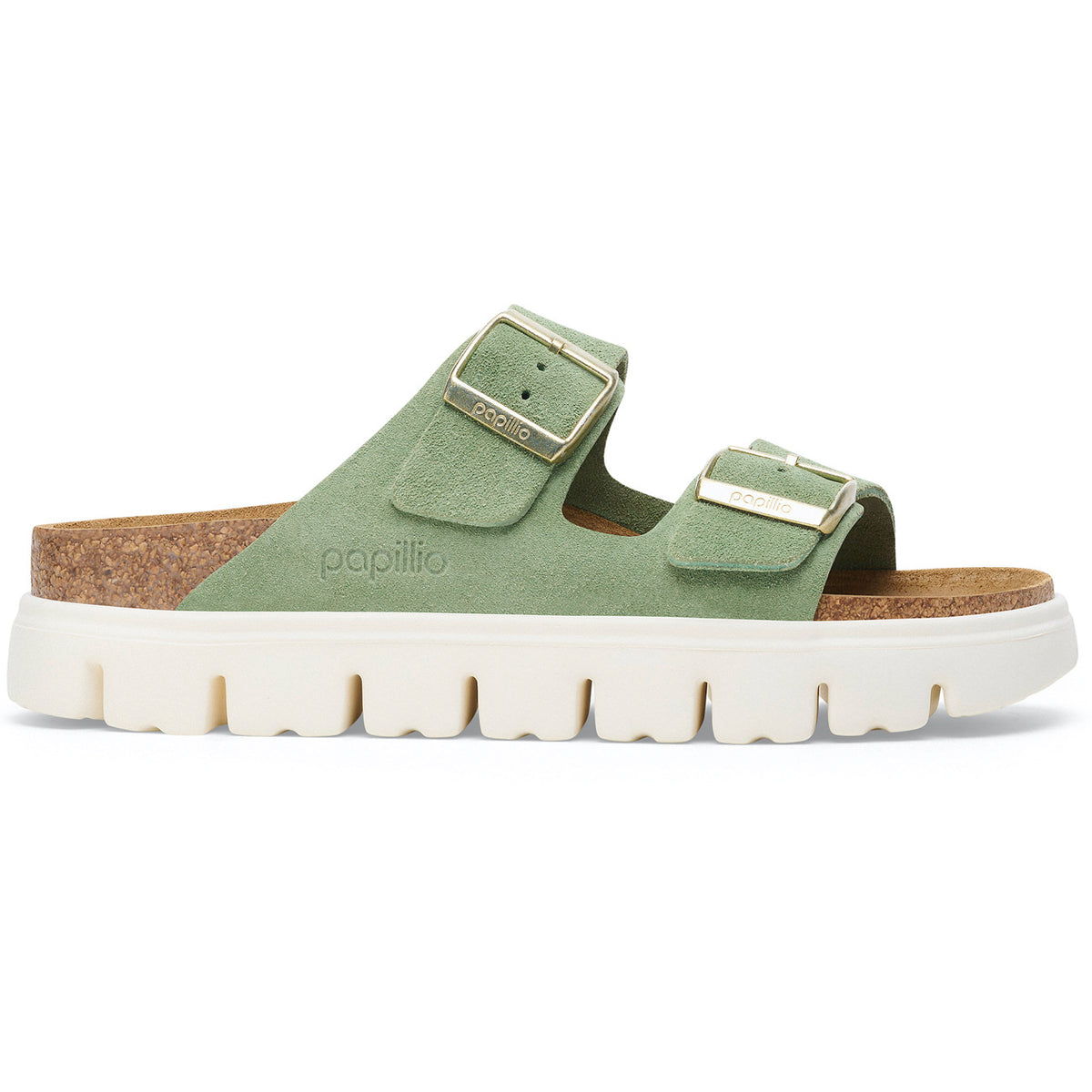 Arizona Chunky Suede Leather Sandals – Green Tea (Narrow Fit)
