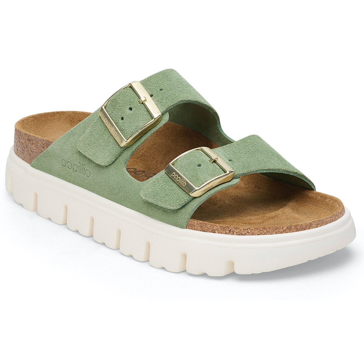 Arizona Chunky Suede Leather Sandals – Green Tea (Narrow Fit)