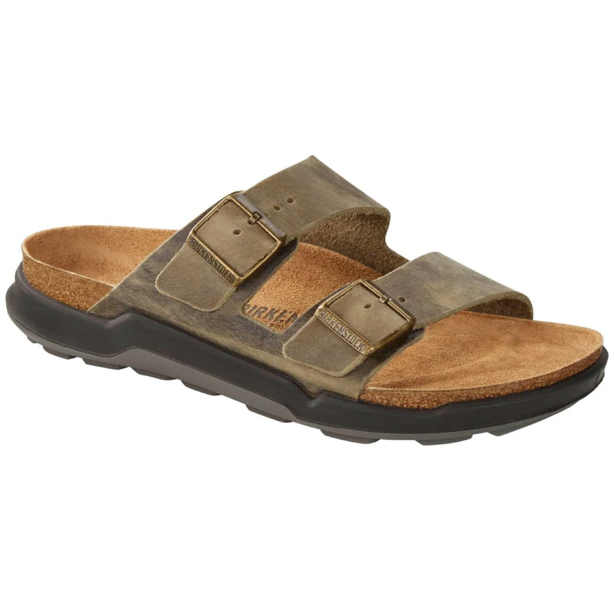 Arizona Cross Town Waxy/Oiled Leather Regular Fit Faded Khaki Sandals Birkenstock Adventure 40 Faded Khaki 