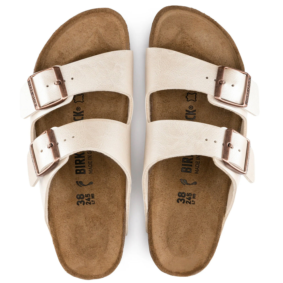 Birkenstock Seasonal Arizona Narrow Fit Birko-Flor Graceful Pearl White