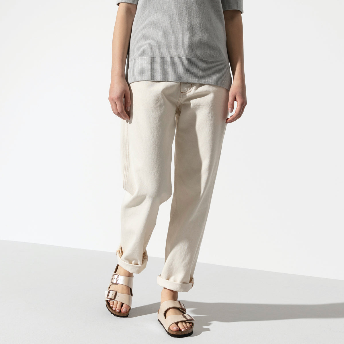 Birkenstock Seasonal Arizona Narrow Fit Birko-Flor Graceful Pearl White