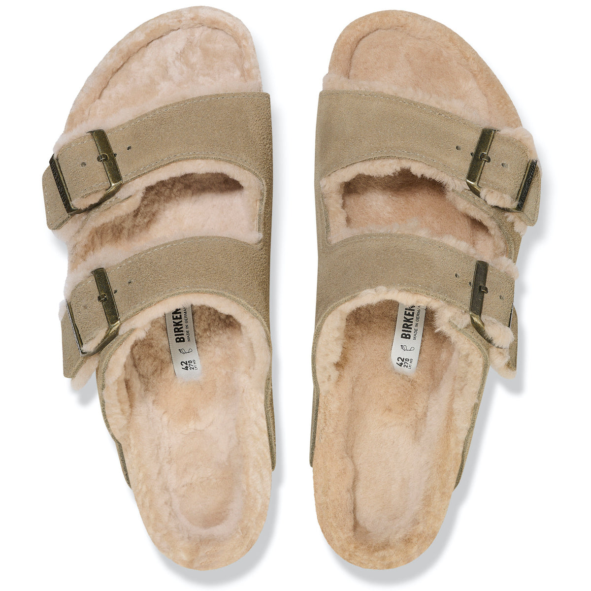 Birkenstock Seasonal Arizona Shearling Suede Leather/Shearling Regular Fit Taupe