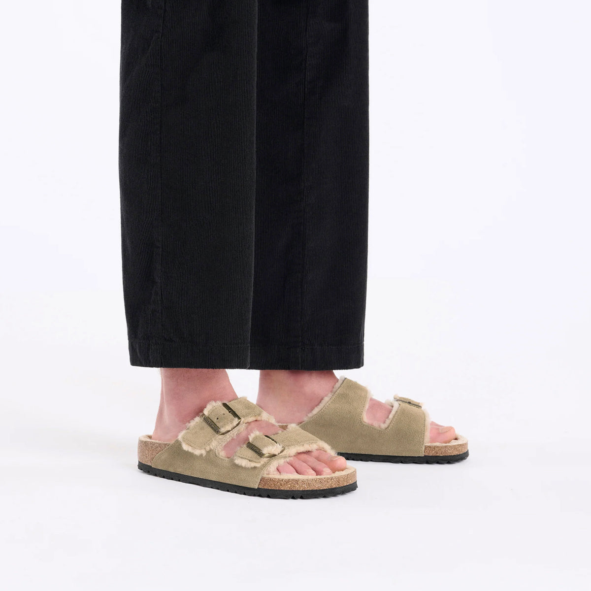 Birkenstock Seasonal Arizona Shearling Suede Leather/Shearling Regular Fit Taupe