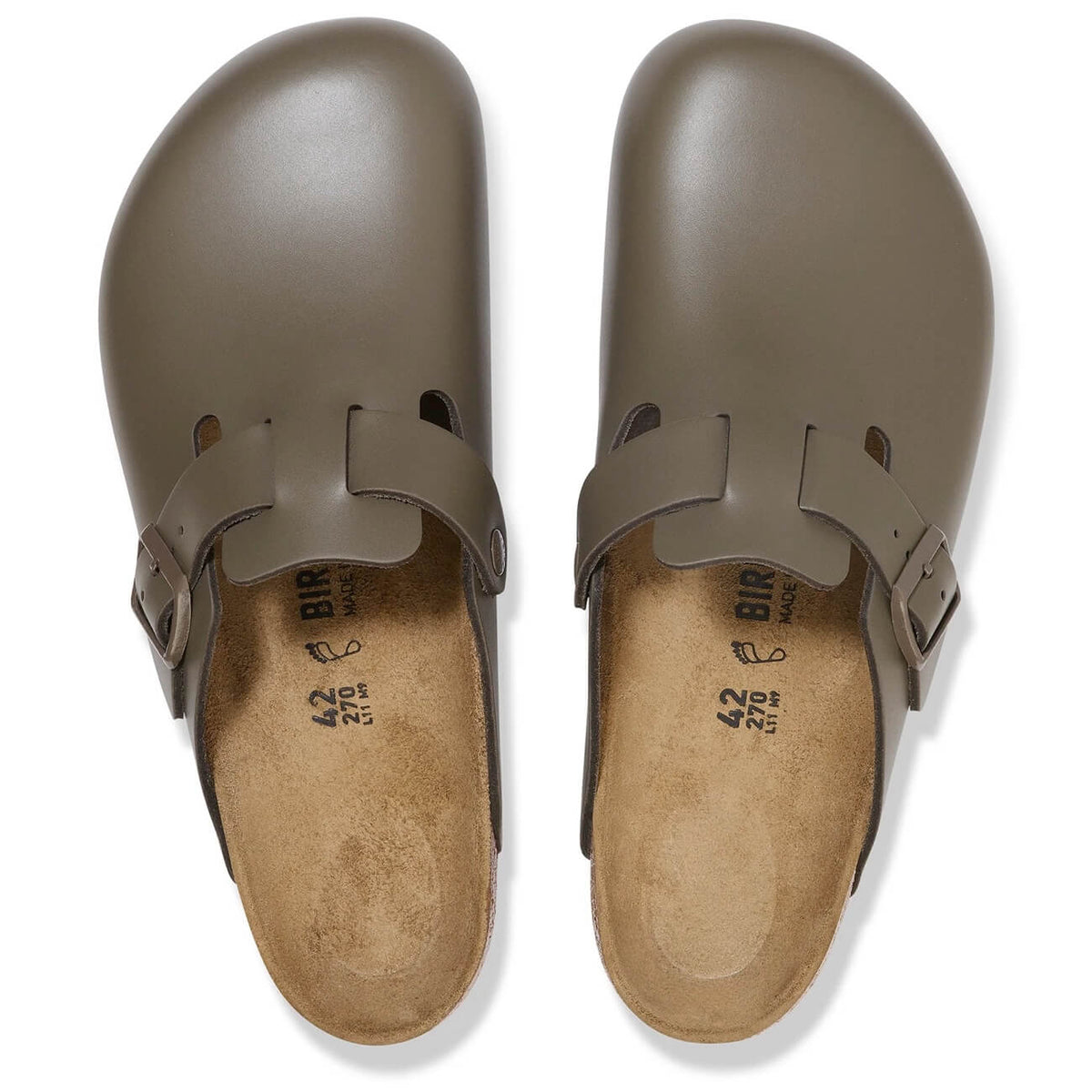 Birkenstock Boston Smooth Leather Regular Fit Concrete Grey