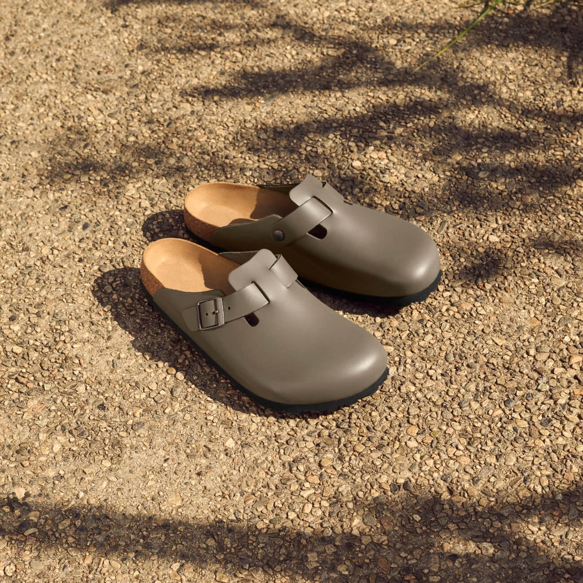 Birkenstock Boston Smooth Leather Regular Fit Concrete Grey