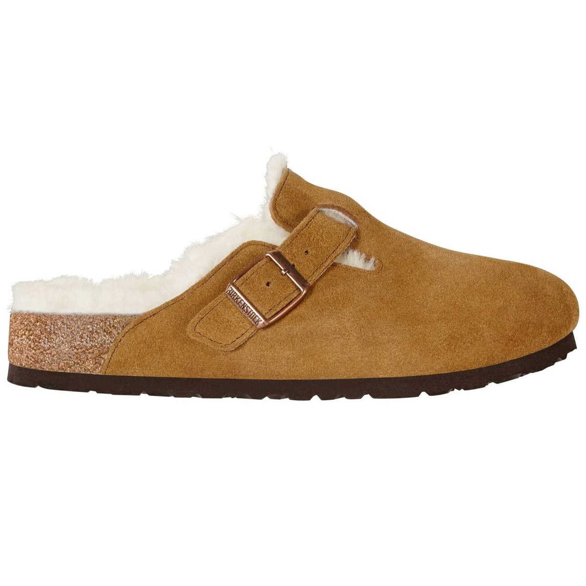 Birkenstock Boston, Regular Fit, Suede Leather, Sheepskin Lining, Mink Clogs Birkenstock Seasonal 