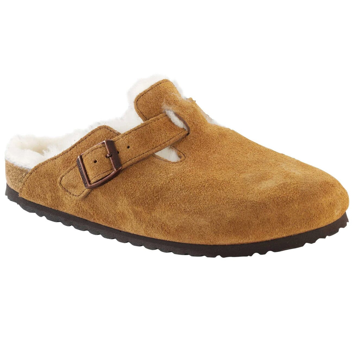 Birkenstock Boston, Regular Fit, Suede Leather, Sheepskin Lining, Mink Clogs Birkenstock Seasonal Mink 35 