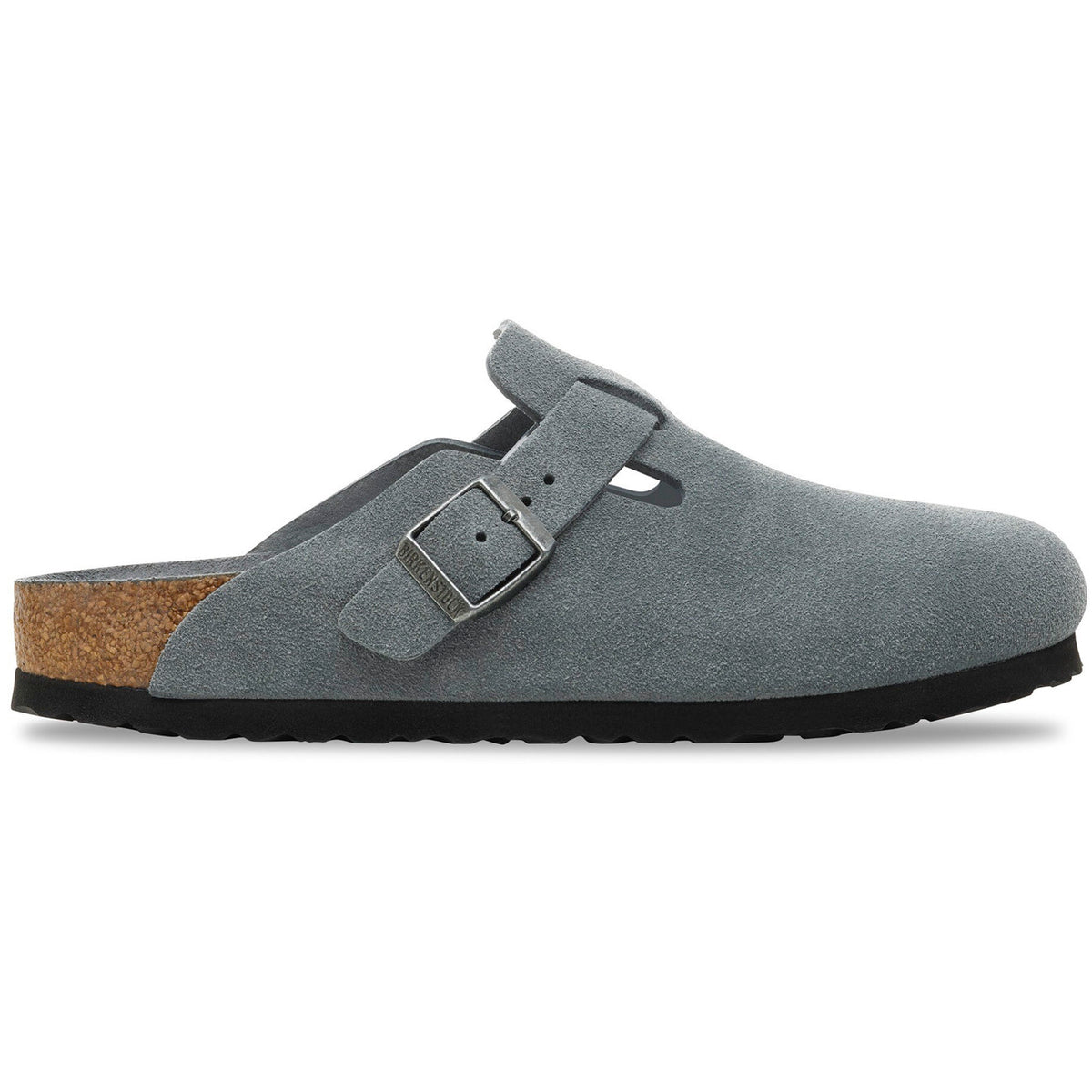 Birkenstock Seasonal Boston Tonal Soft Footbed Suede Leather Regular Fit Basalt Grey