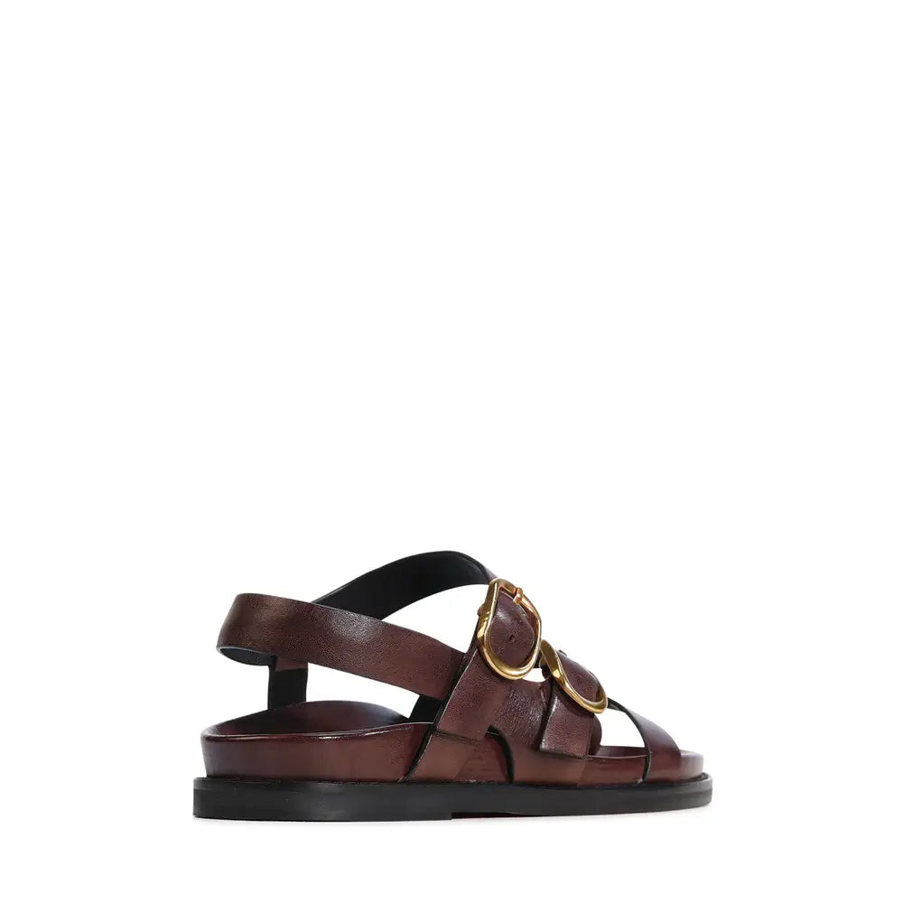 EOS Carmins Leather Sandal Chestnut