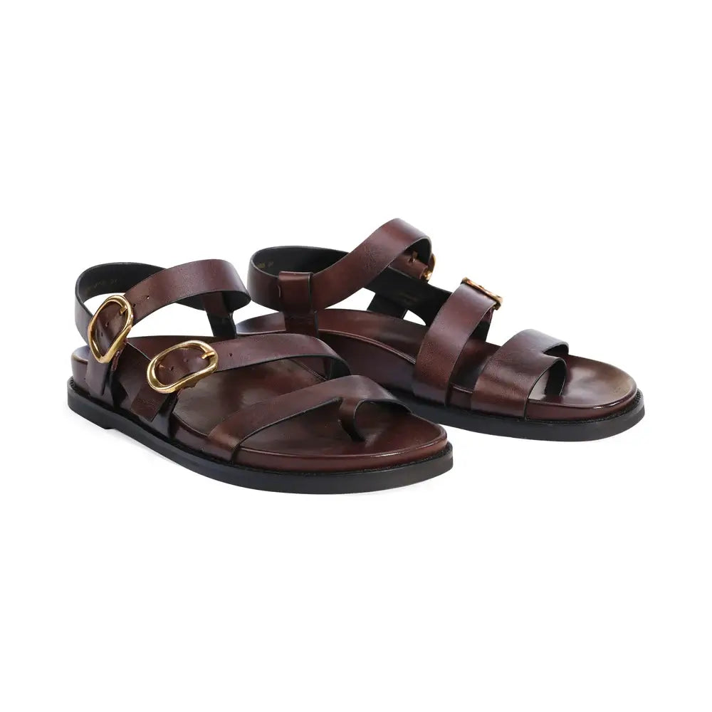 EOS Carmins Leather Sandal Chestnut