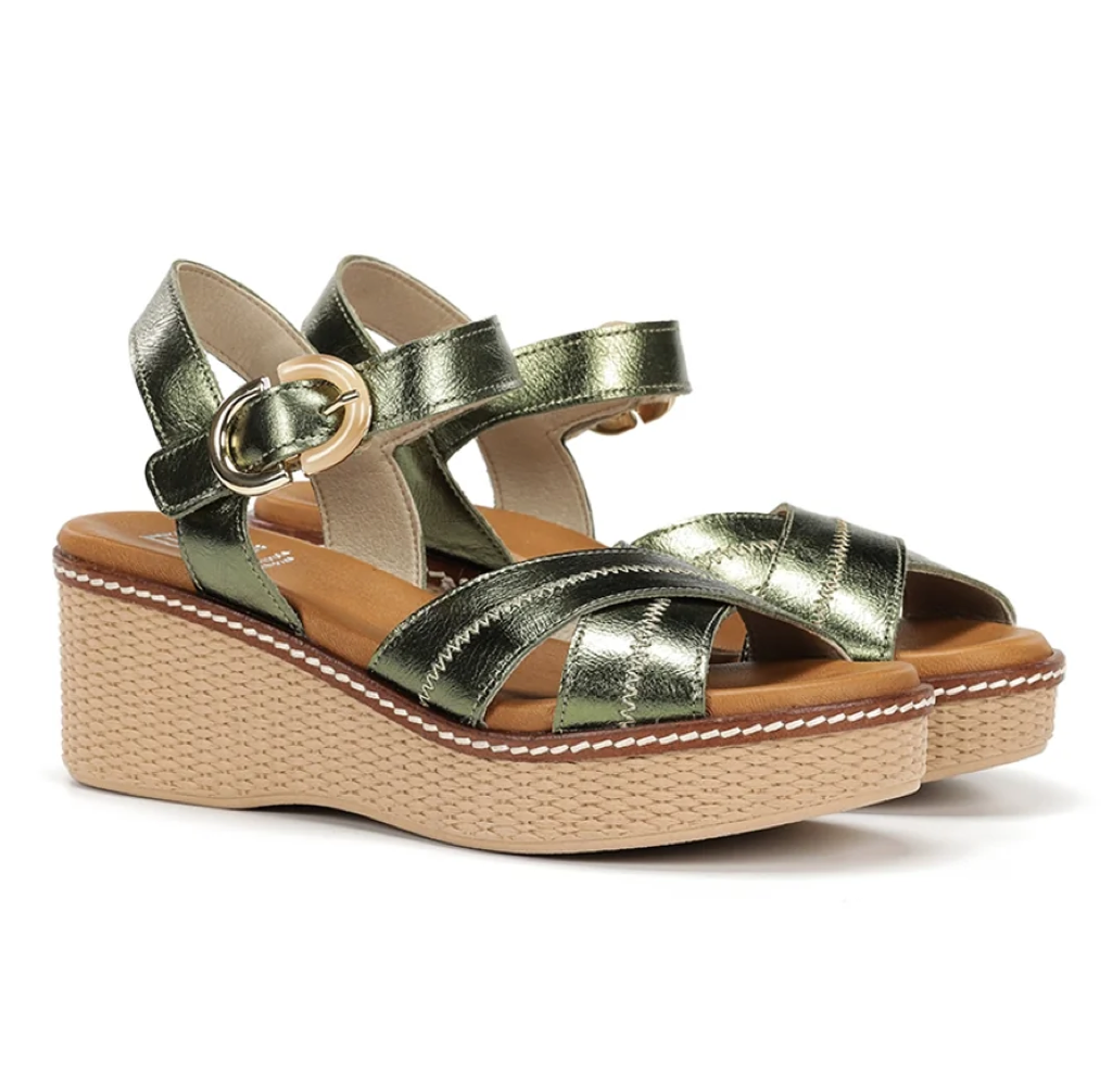 Dorking By Fluchos Nido D9640 Sandals Leather Laminado Oliva