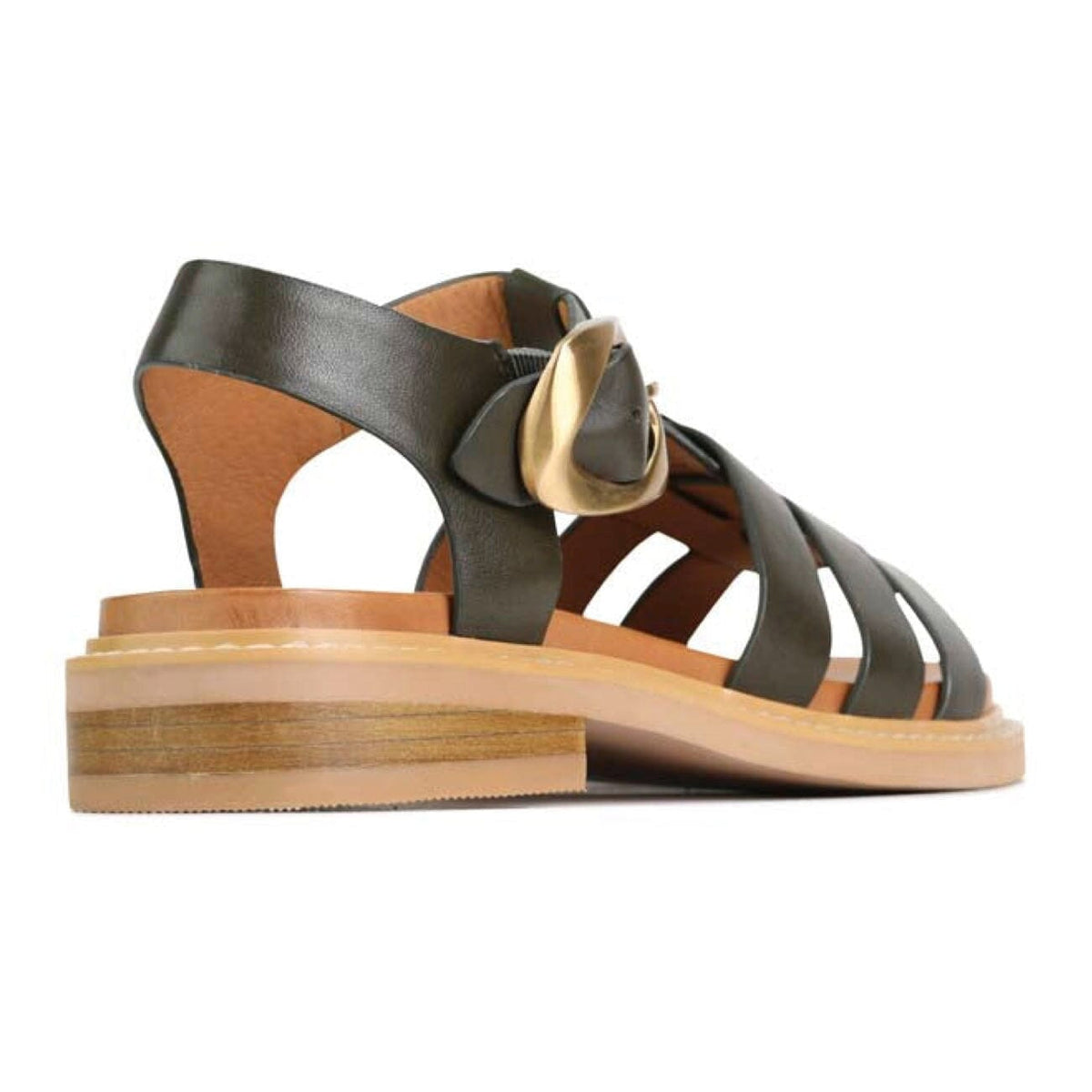 EOS, Ornament, Sandal, Leather, Dark Olive Sandals EOS 