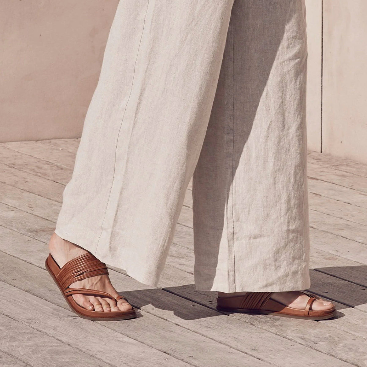 EOS Carmelle Leather Sandal Brandy