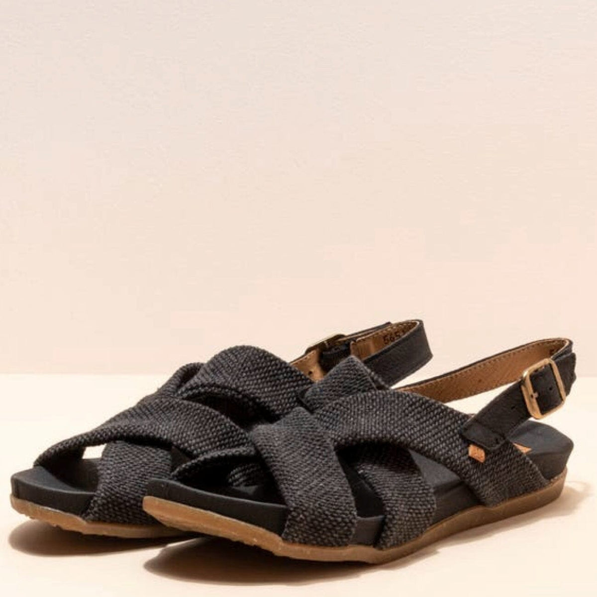 El Naturalista, ZUMAIA, Sandal, Lino-Pleasant Leather, Black Sandals El Natura Lista Black 37 