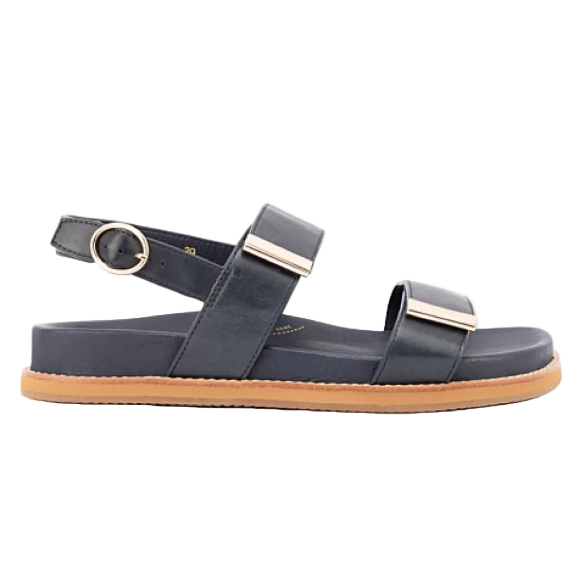 Silver Lining Florin Sling-back Leather Sandal w/Velcro Closure Navy