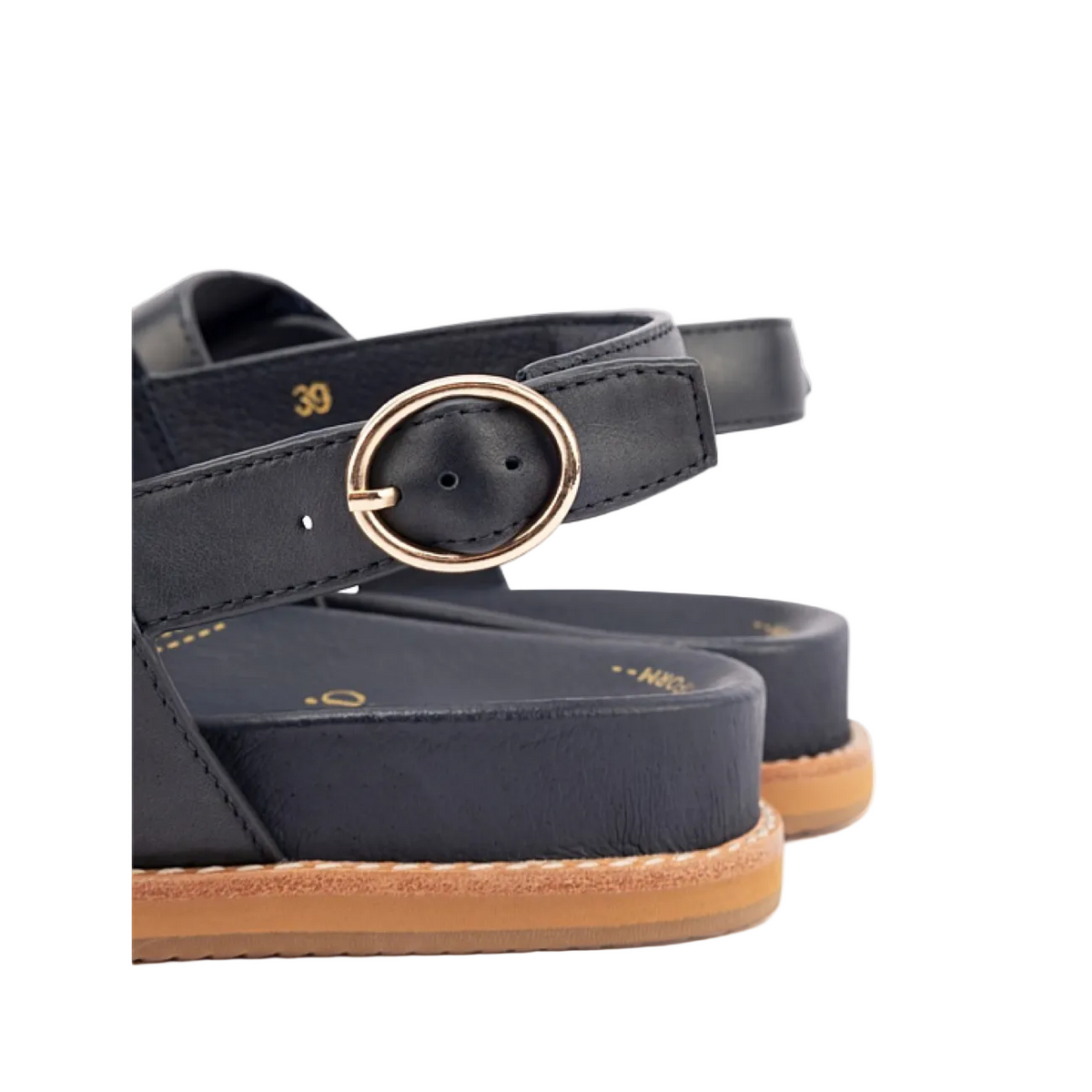 Silver Lining Florin Sling-back Leather Sandal w/Velcro Closure Navy