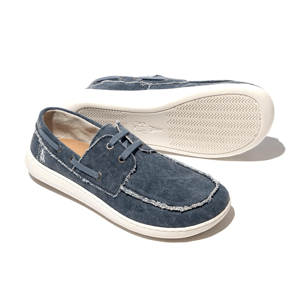 Fly London Cove CHEL661 Shoe Recycled Cotton Blue at Sole Drifter