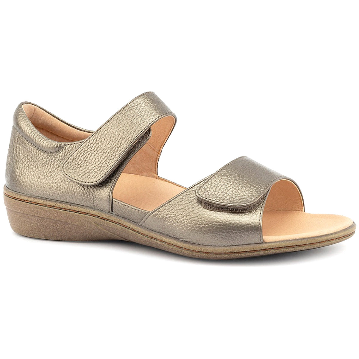 Klouds Violet Pebble Metallic Leather Sandal Metallic