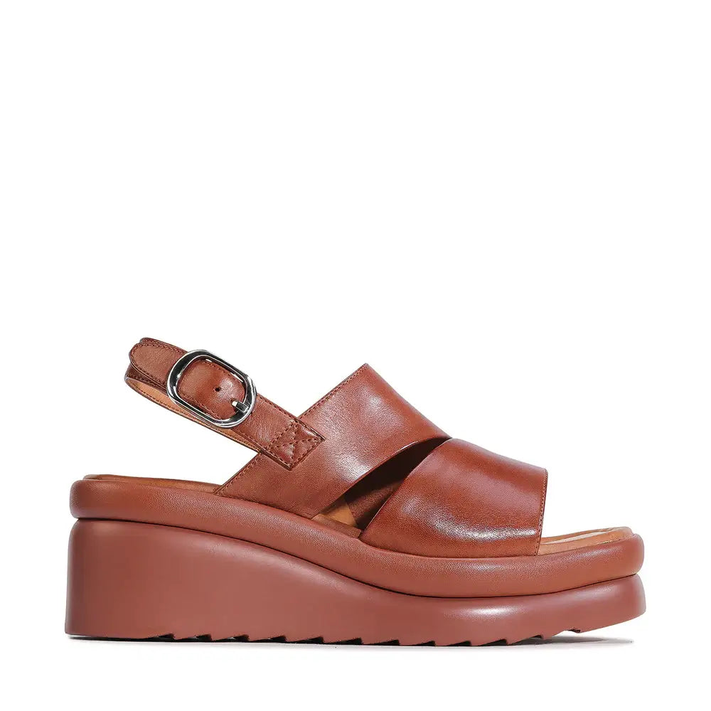 EOS Mentas Leather Sandal Brandy