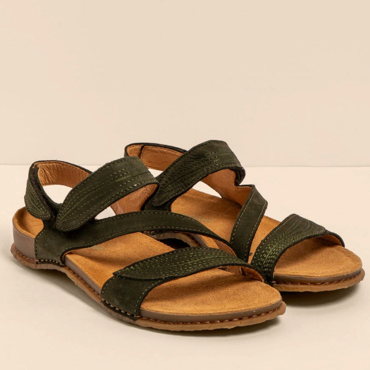 El Naturalista Panglao Sandal Washed Nubuck Khaki