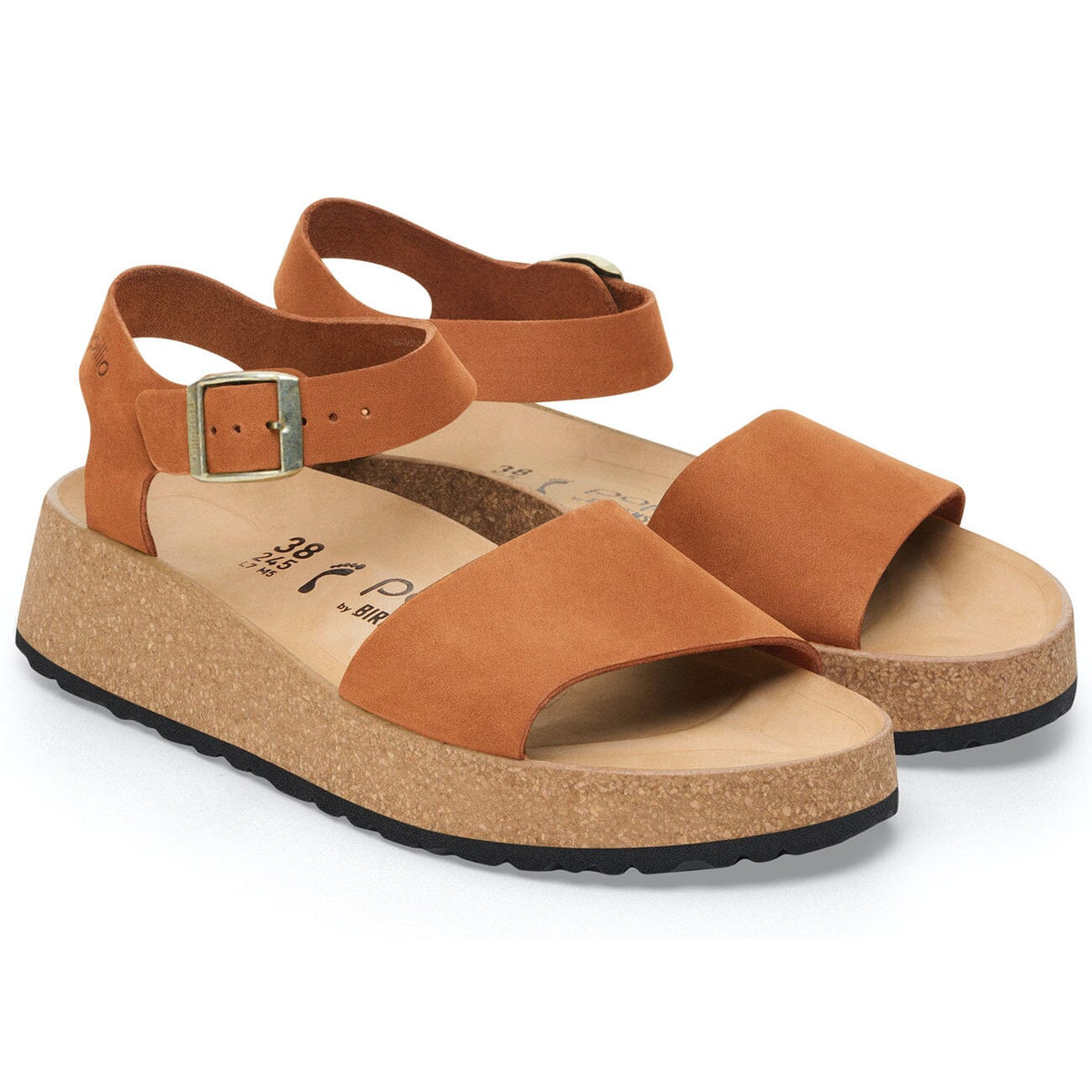 Glenda Nubuck Leather Narrow Fit Pecan Sandals Birkenstock Papillio 