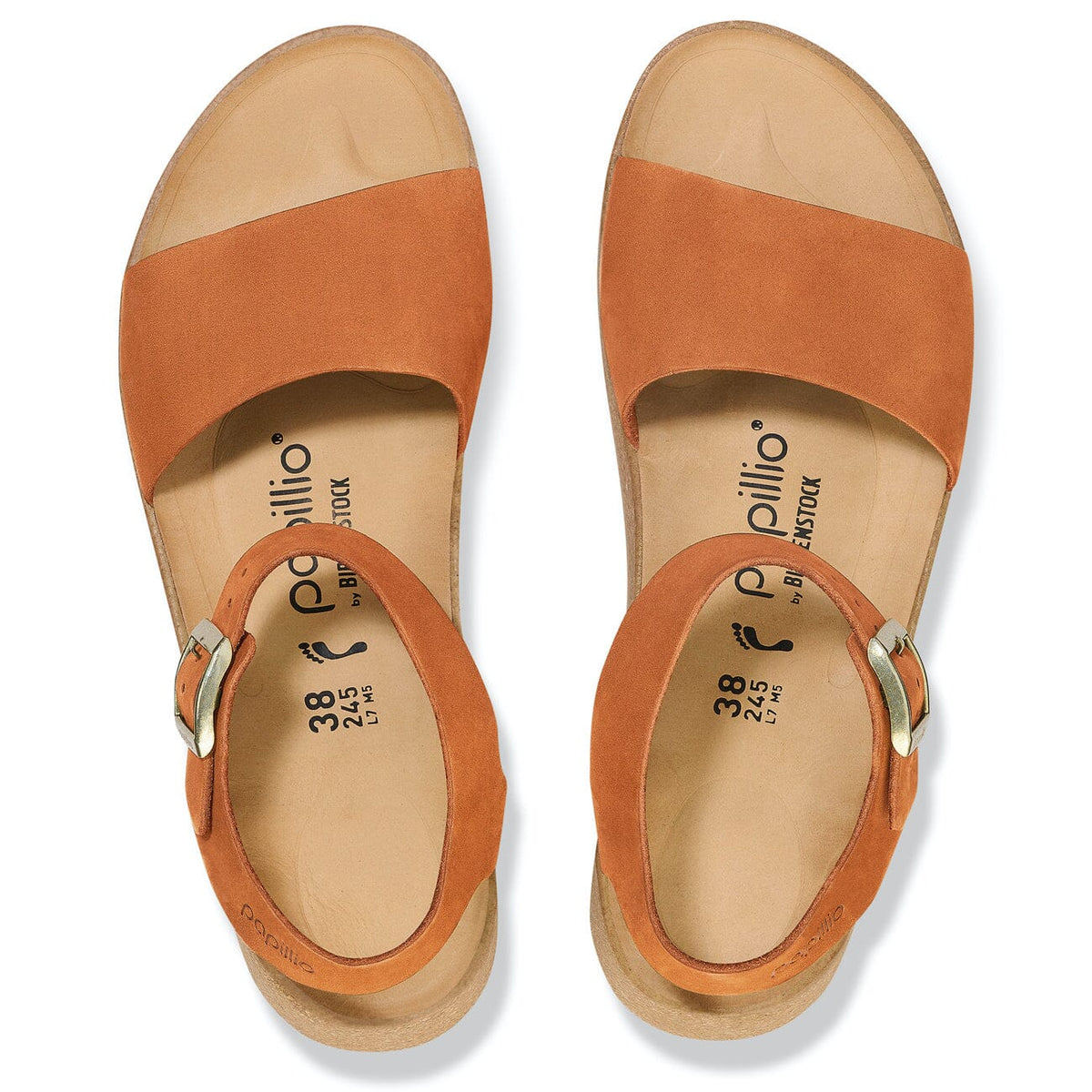 Glenda Nubuck Leather Narrow Fit Pecan Sandals Birkenstock Papillio 