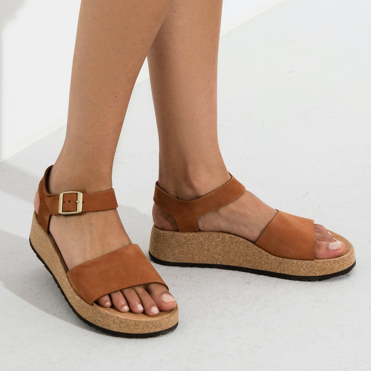 Glenda Nubuck Leather Narrow Fit Pecan Sandals Birkenstock Papillio 