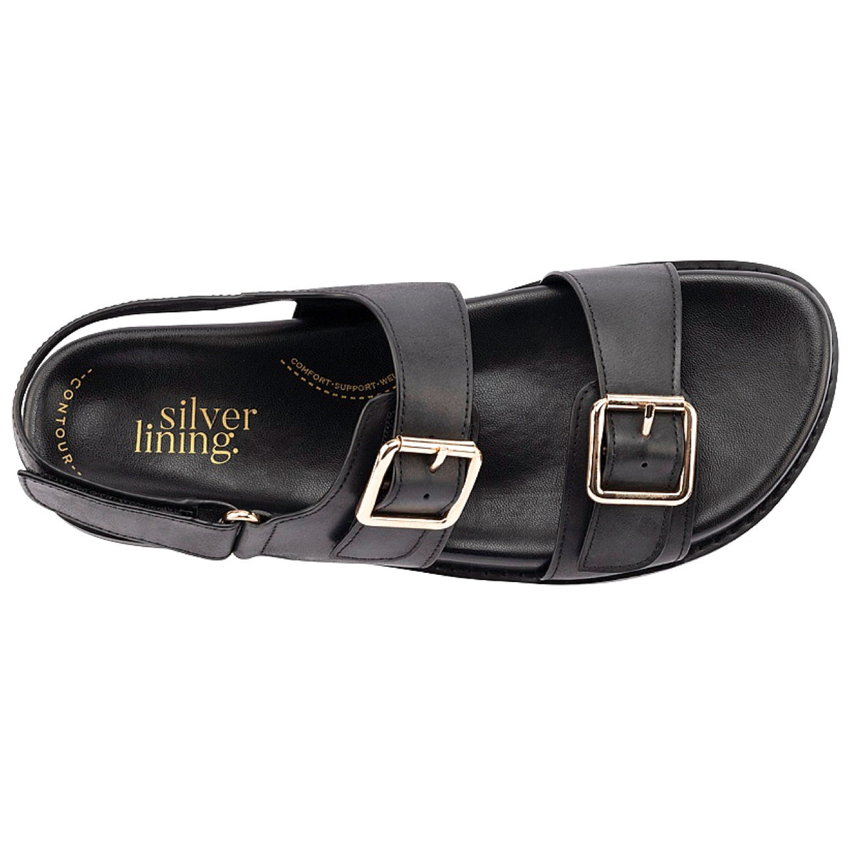 Silver Lining Fitzroy Leather Sandal Black