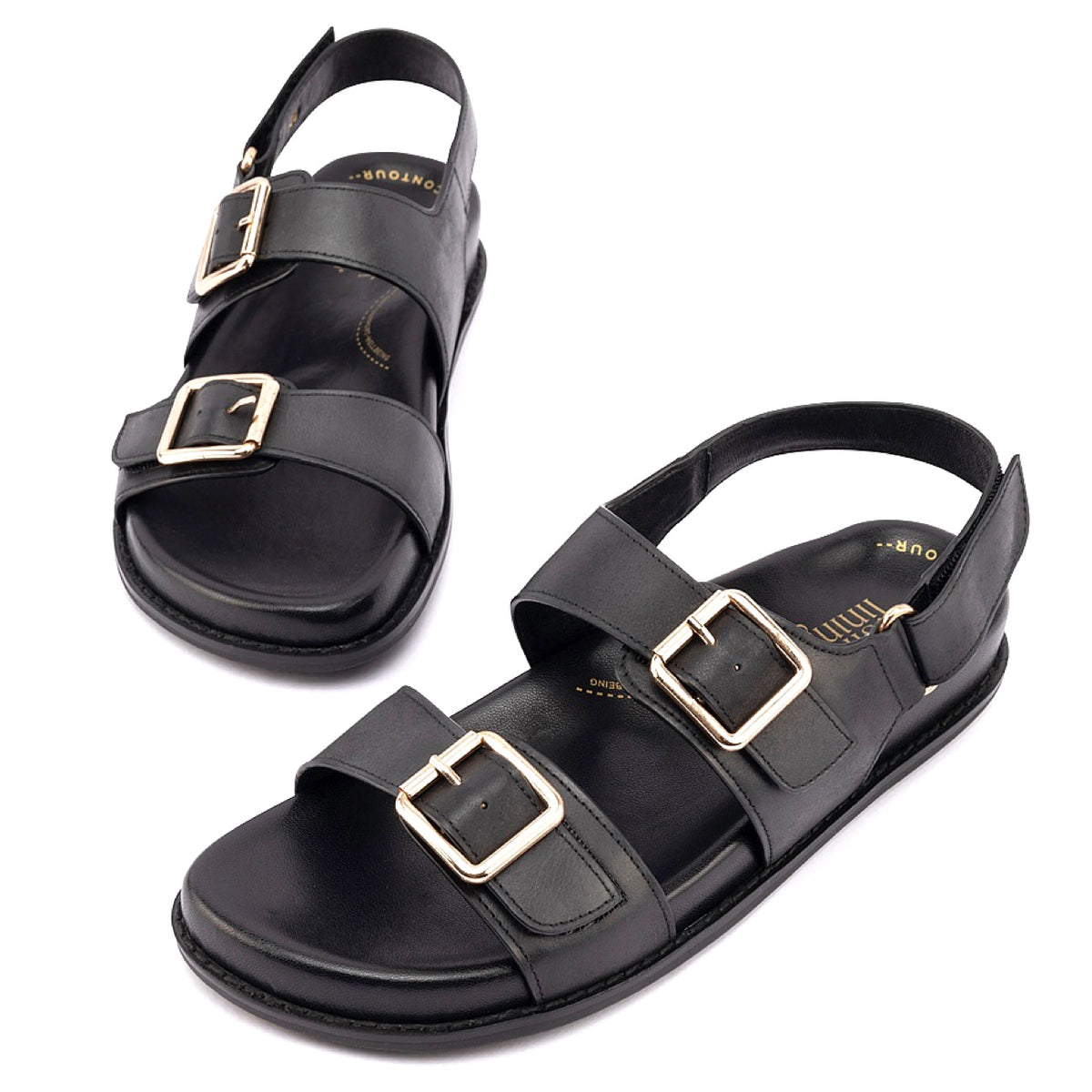 Silver Lining Fitzroy Leather Sandal Black