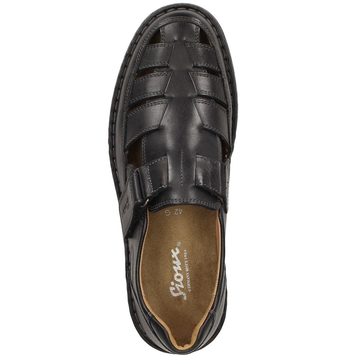 Sioux, Elcino-191, Sandal, Leather, Schwarz Sandals Sioux 