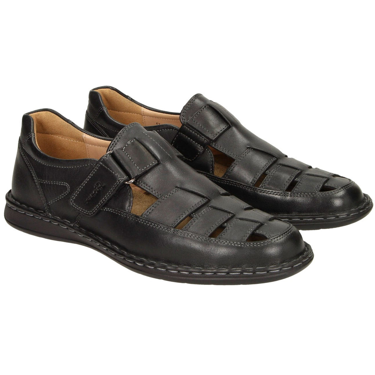 Sioux, Elcino-191, Sandal, Leather, Schwarz Sandals Sioux Schwarz 46 