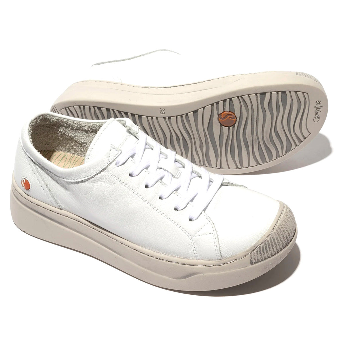 Softinos Amy  APOR794SOF Lace Up Shoe Smooth Leather White