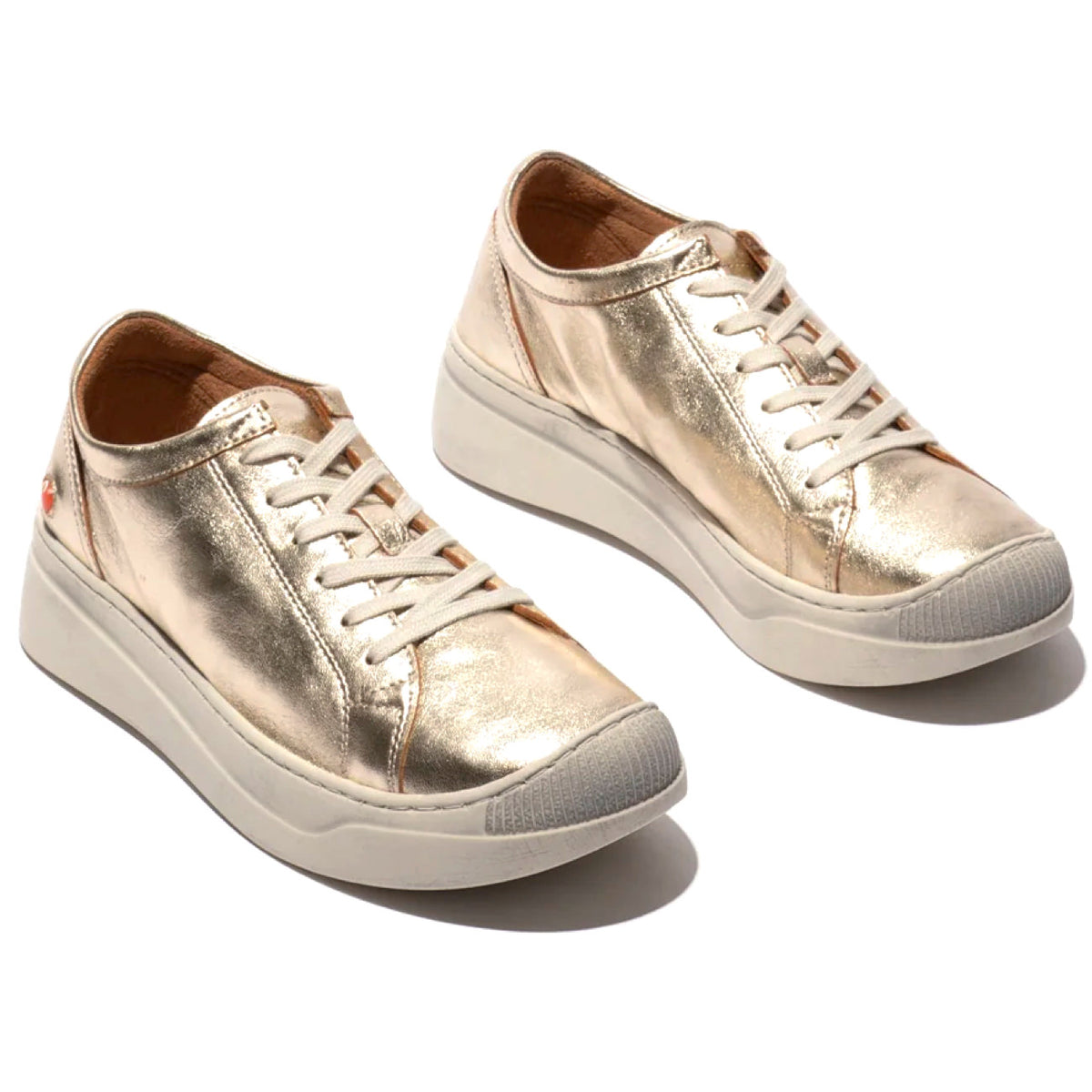 Softinos APOR794SOF Lace Up Shoes Laminato Leather Champagne
