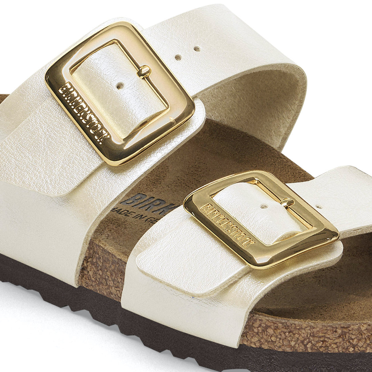 Birkenstock Seasonal Sydney Cushion Buckle Birko-Flor Narrow Fit Graceful Pearl White